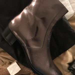 Yves Saint Laurent Silver Wyatt Boot Size EU46